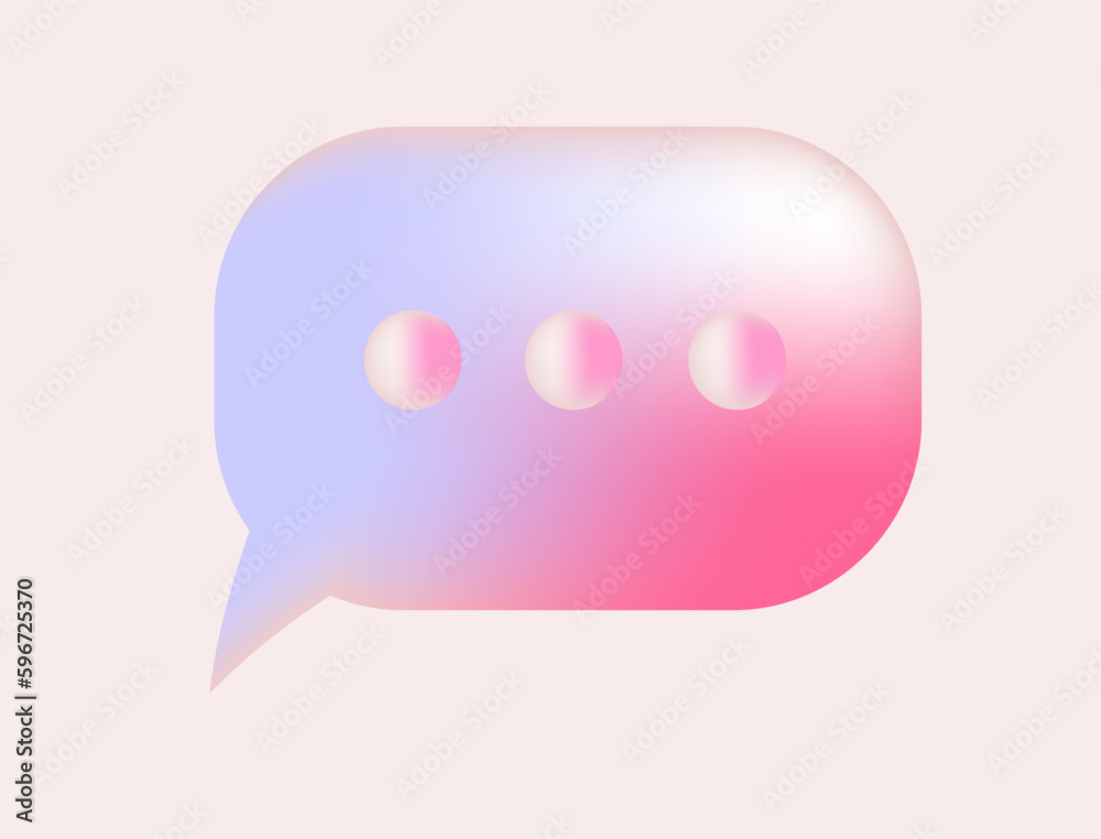 3D speech bubble icons for chat on social media. Chatting and message symbol. 3d rendering vector illustration 3D speech bubble icons for chat on social media. Chatting and message symbol. 3d rendering vector illustration