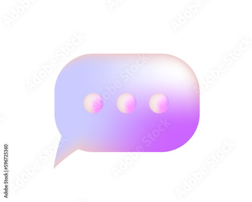3D speech bubble icons for chat on social media. Chatting and message  symbol. 3d rendering vector illustration