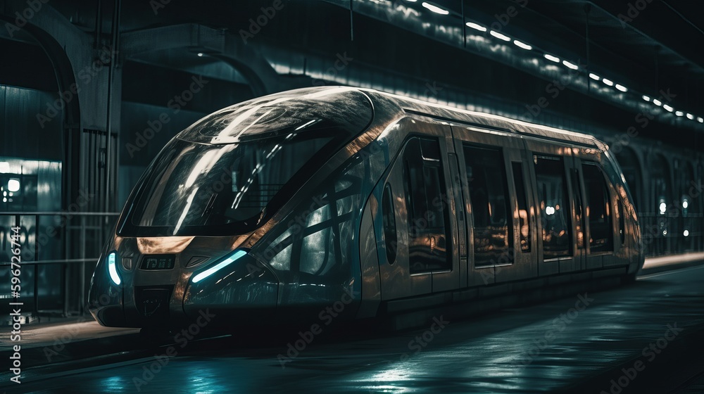 Fototapeta premium Modern Futuristic Train Generative AI