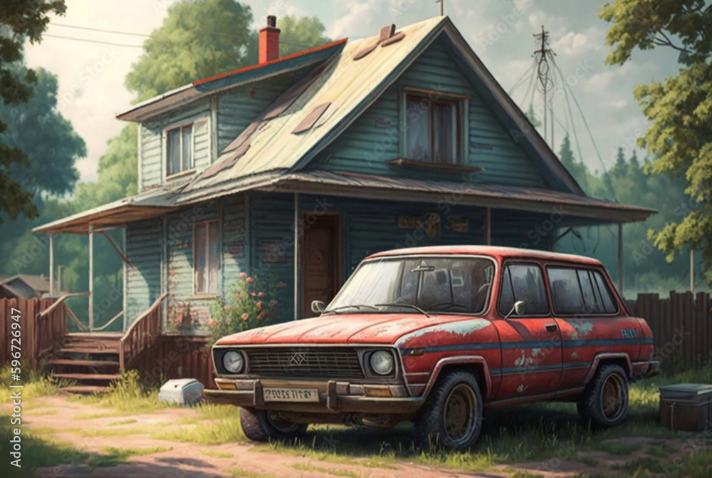 Fototapeta premium old abandoned car