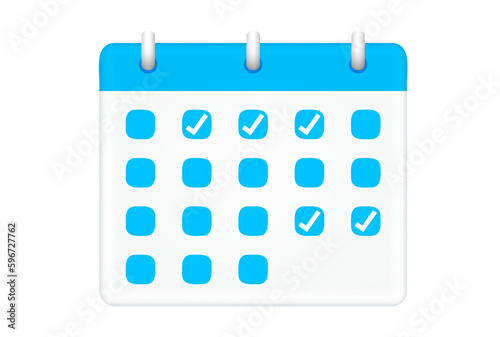 Calendar assignment. Planning concept. 3D file PNG illustration for use in various graphic designs.