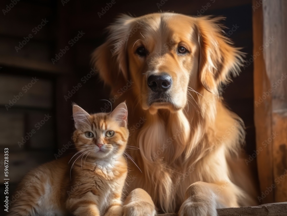 Labrador retriever dog. Generative AI Labrador retriever dog. Generative AI