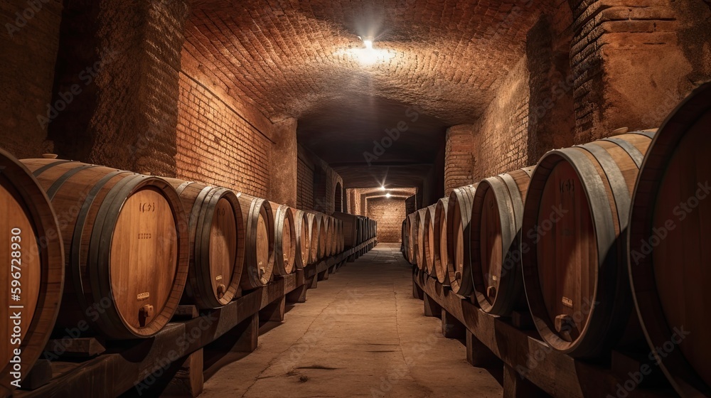 Aged and Aromatic: Old Barrels of Spanish Wine Found in Cellar Storage, Generative AI