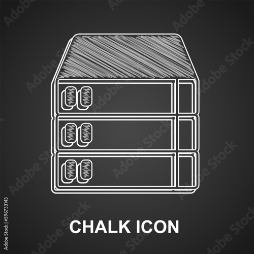 Chalk Server, Data, Web Hosting icon isolated on black background. Vector