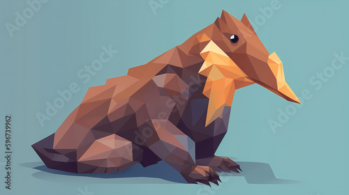 Platypus Pals: Delight in the Flat Design Charm of Nature's Curious Creature - AI Generative photo