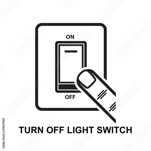 Turn off light switch. Toggle switch isolated on background vector illustration.