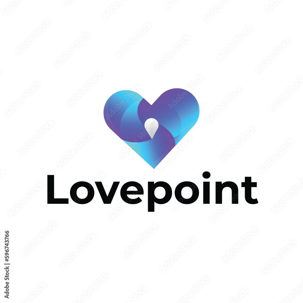 Love point modern 3d logo design