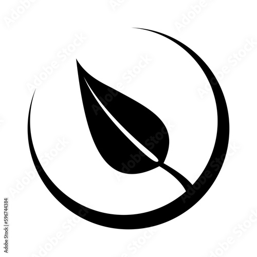Leaf Icon - Earth Symbol of the elements, simple and clean vector graphics, digital illustration