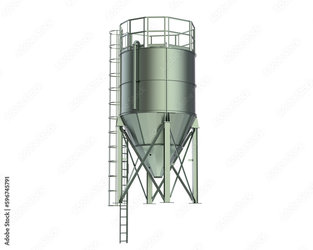 Silo isolated on transparent background. 3d rendering - illustration Silo isolated on transparent background. 3d rendering - illustration