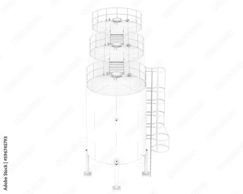 Silo isolated on transparent background. 3d rendering - illustration Silo isolated on transparent background. 3d rendering - illustration