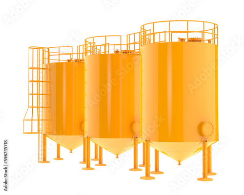 Silo staircase isolated on transparent background. 3d rendering - illustration