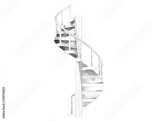 Spiral staircase isolated on transparent background. 3d rendering - illustration