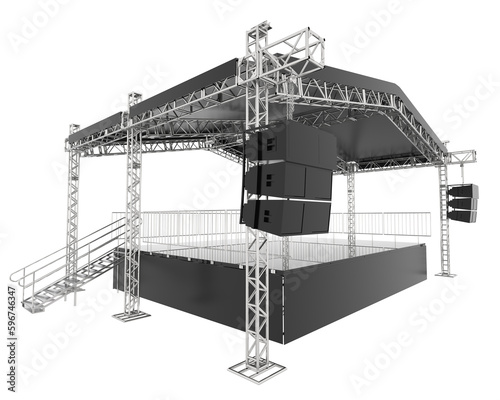 Fototapeta Naklejka Na Ścianę i Meble -  Stage isolated on transparent background. 3d rendering - illustration
