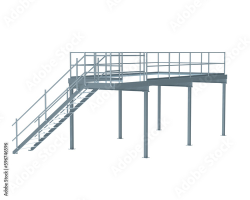 Stairs isolated on transparent background 3d rendering illustration