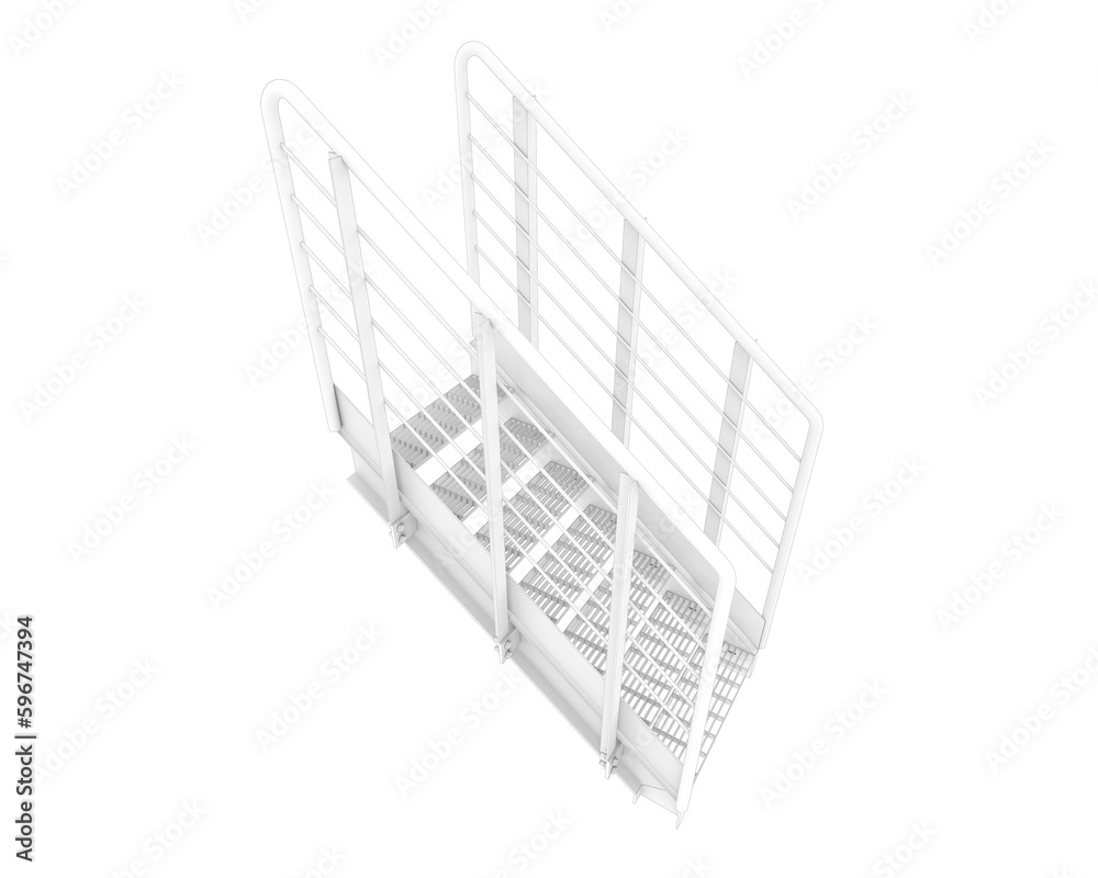 Stairs isolated on transparent background. 3d rendering - illustration Stairs isolated on transparent background. 3d rendering - illustration