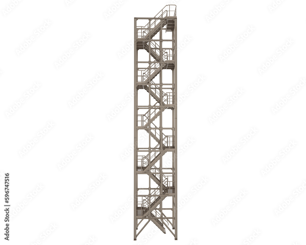 Stairs isolated on transparent background. 3d rendering - illustration Stairs isolated on transparent background. 3d rendering - illustration