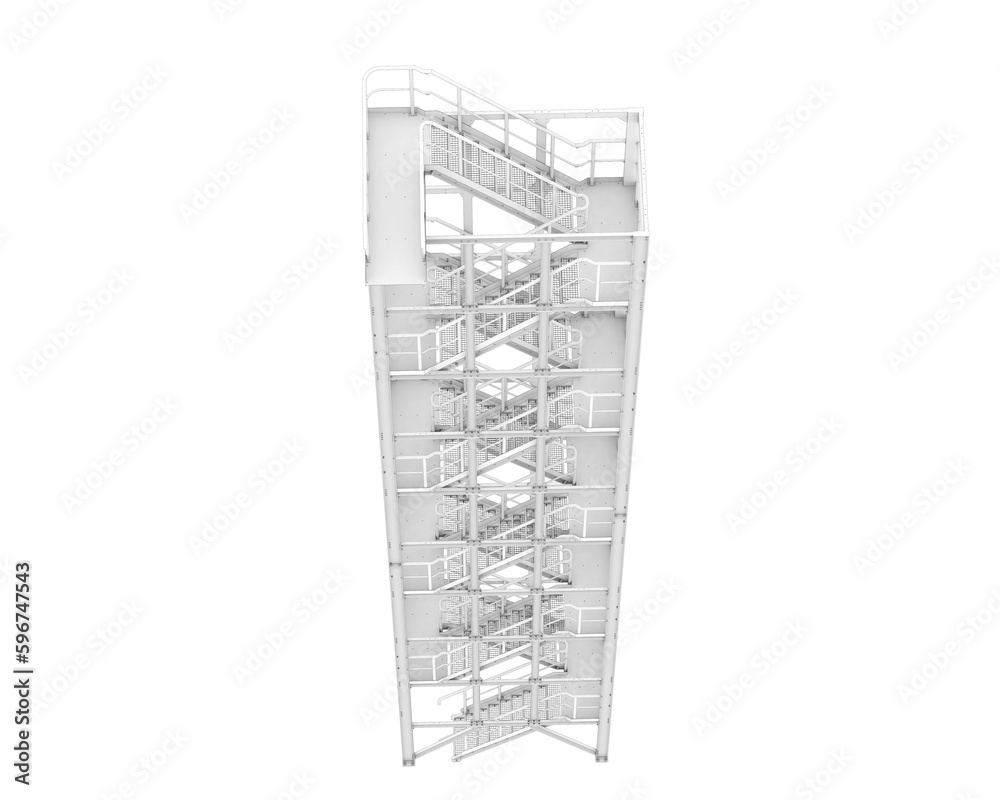 Stairs isolated on transparent background. 3d rendering - illustration