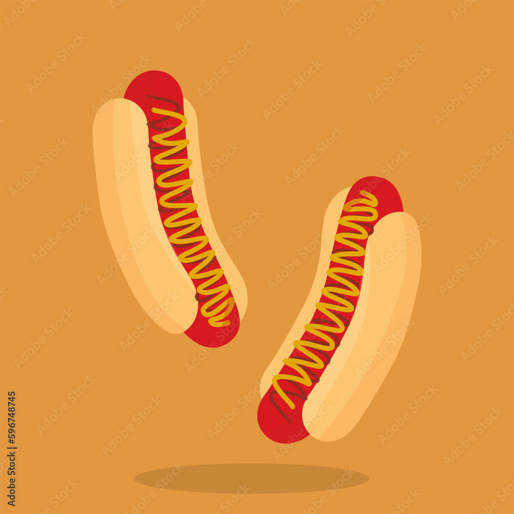 Vector Illustration hot dog flat design Vector Illustration hot dog flat design
