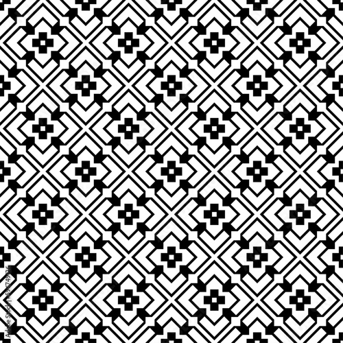 Vector seamless models. Modern stylish texture. Composition from regularly repeating geometrical element. Monochrome, simple. Vector illustrations.
