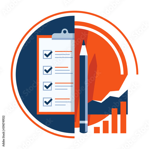 Paper checklist with pencil and diagrams