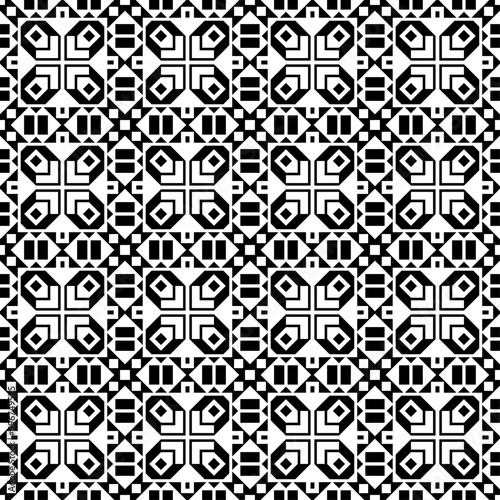 Vector seamless models. Modern stylish texture. Composition from regularly repeating geometrical element. Monochrome, simple. Vector illustrations.