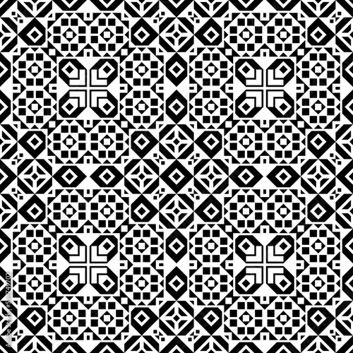 Vector seamless models. Modern stylish texture. Composition from regularly repeating geometrical element. Monochrome, simple. Vector illustrations.