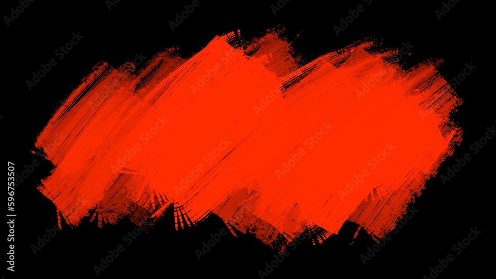 Draw a red brush on a black background