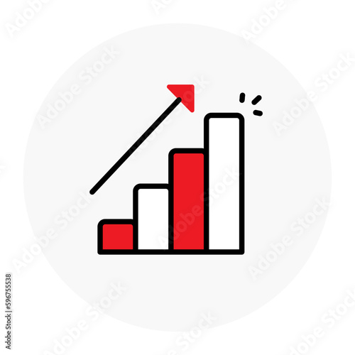 Bar graph icon. Data Analysis and Visualization. Vector icon with editable stroke.