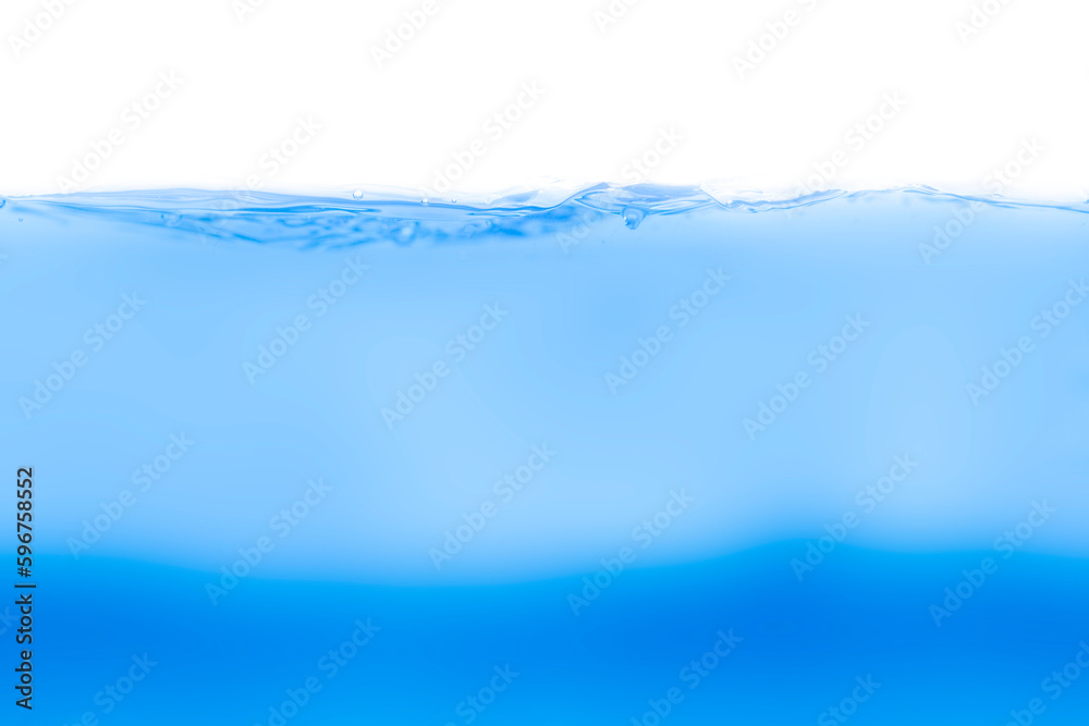 Drink clean blue water in a glass and the bubbles look like splashes and waves. Drink clean blue water in a glass and the bubbles look like splashes and waves.
