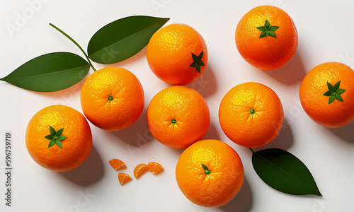 Juicy citrus fruits created with the help of artificial intelligence.