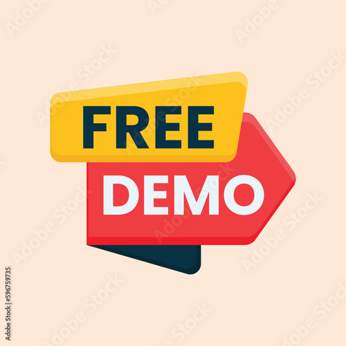 free demo  label icon vector design