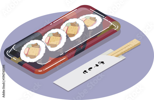 パックに入った太巻きのベクターイラスト素材