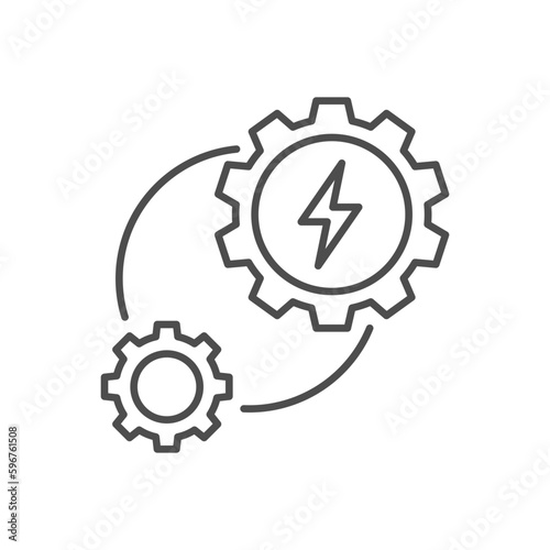 Energy development related vector linear icon. Vector outline illustration Isolated on white background. Editable stroke