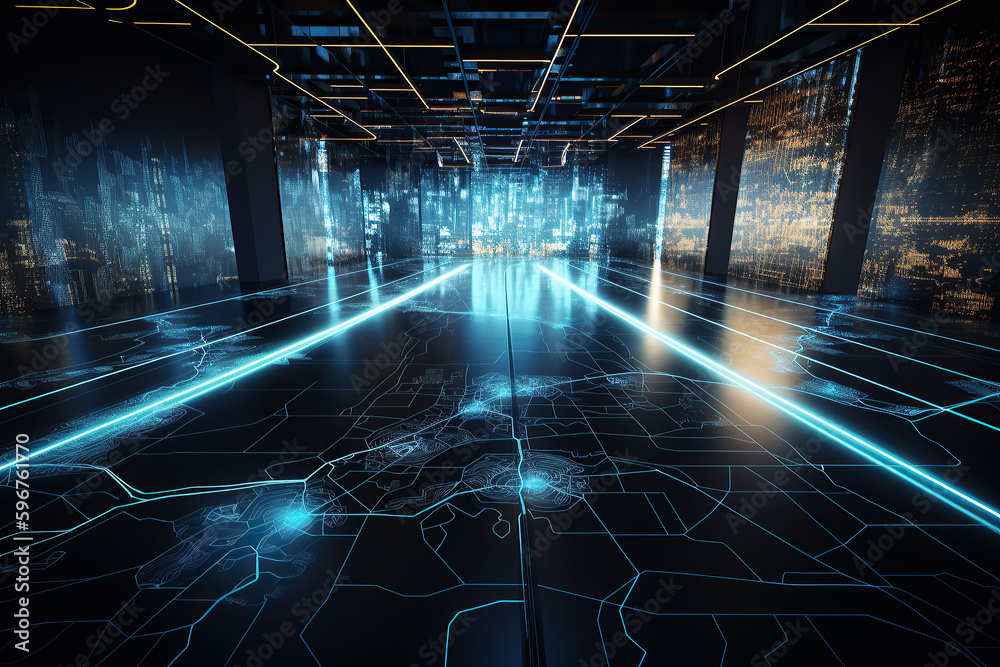 Technology Project Image Ai generated illustration of IT roadmap modern technology and ...