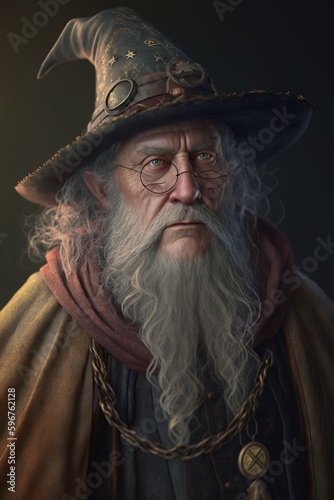 Old wizard Portrait, Generated AI © iryna