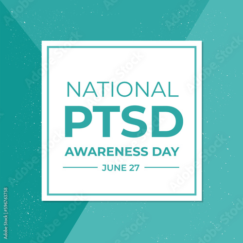 National PTSD Awareness Month banner. Post Traumatic Stress Disorder. Annual event in USA in June. Vector illustration