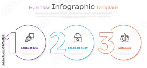 Set line Book about women, Female vote right and Gender equality. Business infographic template. Vector
