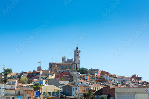 Profile of the town of Llagostera in Baix Amporda, Girona, Catalonia, Spain. photo