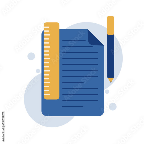 Document project. Project planning, task assignment, business case, business analysis. Modern Flat Illustration.