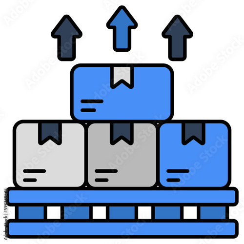 Conveyor belt icon, editable vector