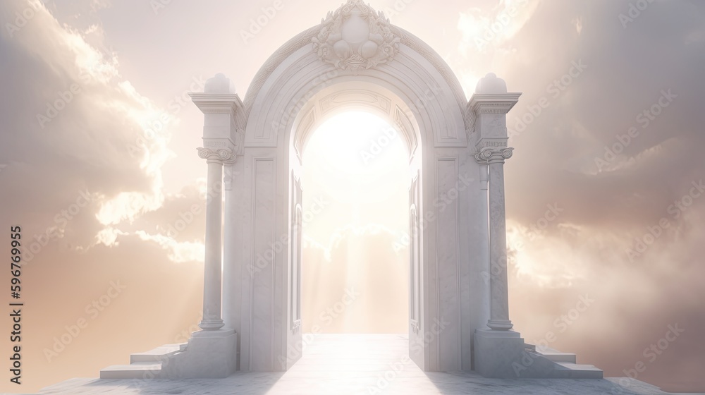 A Glimpse of Heaven: Uncover the Ancient Passage through a Historic Door to the Beyond, Generative AI