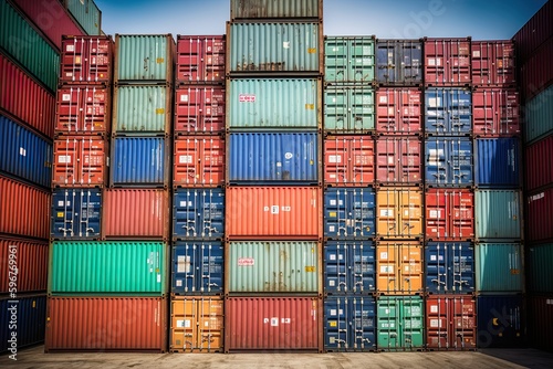 A Global Business in Full Swing: Stacking Shipping Containers for Export and Delivery: Generative AI