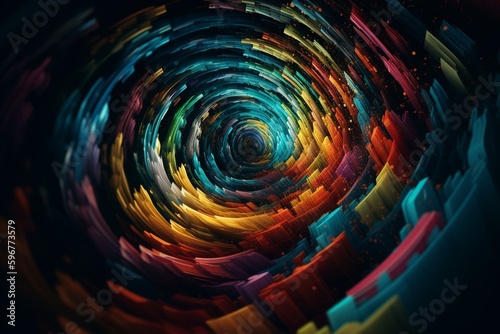 Colorful swirling geometric background. Generative AI