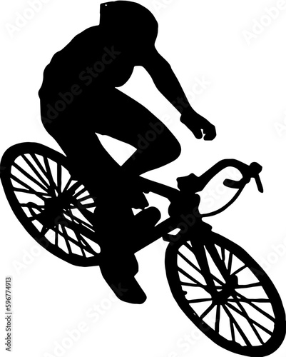 silhouette of a cyclist