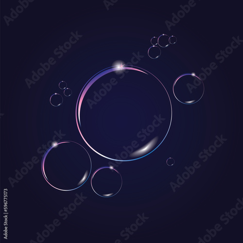 Soap bubbles isolated on a blue background