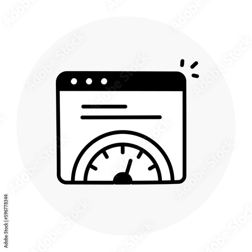 Fast browsing icon. Speedy web browsing icon. Browser performance icon. Accelerated browsing icon. Vector icon with editable stroke.