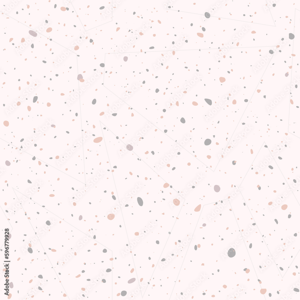 Simple light Terrazzo vector seamless pattern. Grains, marble, stones background for textile, fabric
