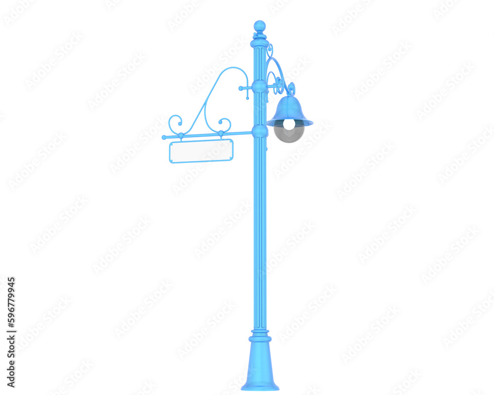 Street lamp isolated on transparent background. 3d rendering - illustration Street lamp isolated on transparent background. 3d rendering - illustration