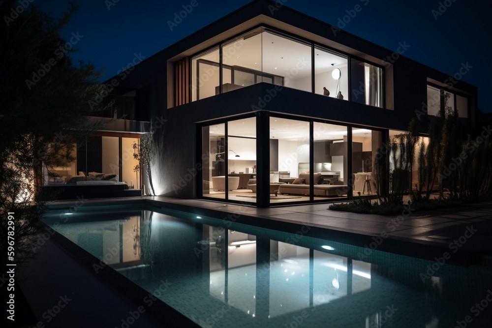 Fototapeta premium Modern House architecture generative IA