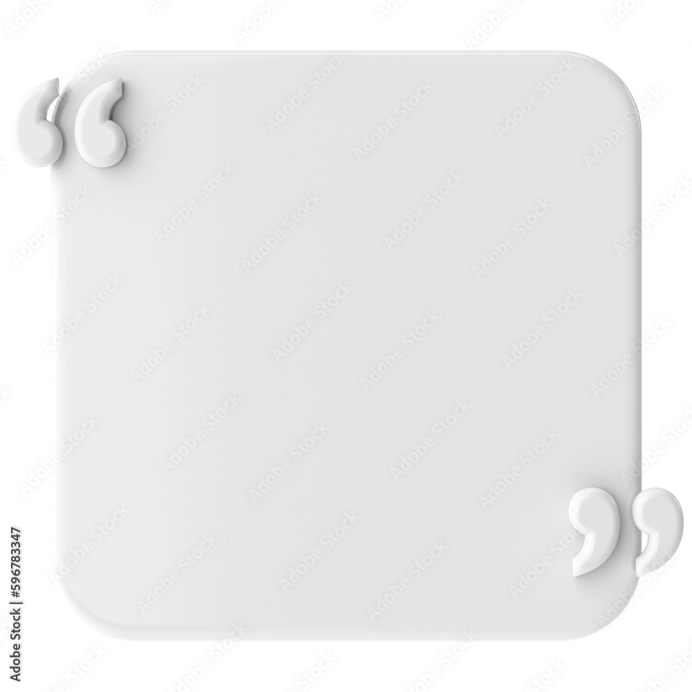 Speech bubble with double quote. 3D illustration. Speech bubble with double quote. 3D illustration.
